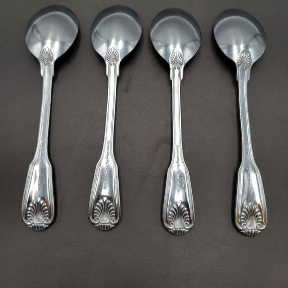 Towle London Shell Teaspoon JAPAN Stainless Flatware Set Of 4 Supreme Cutlery - Picture 2 of 4
